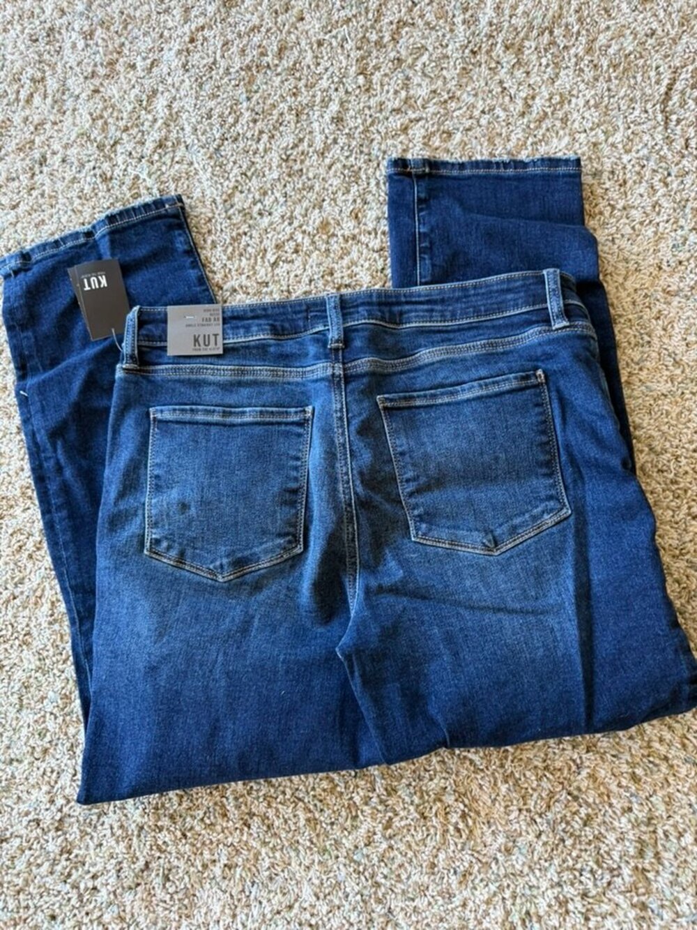 NWT Kut Reese High Rise Ankle Straight Leg Fab AB Jeans Enchantment Wash Sz 14 - Picture 12 of 12